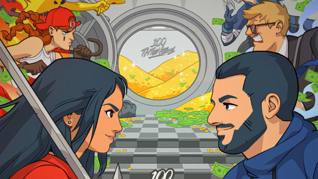 CouRage vs Valkyrae art 100T Bank Heist